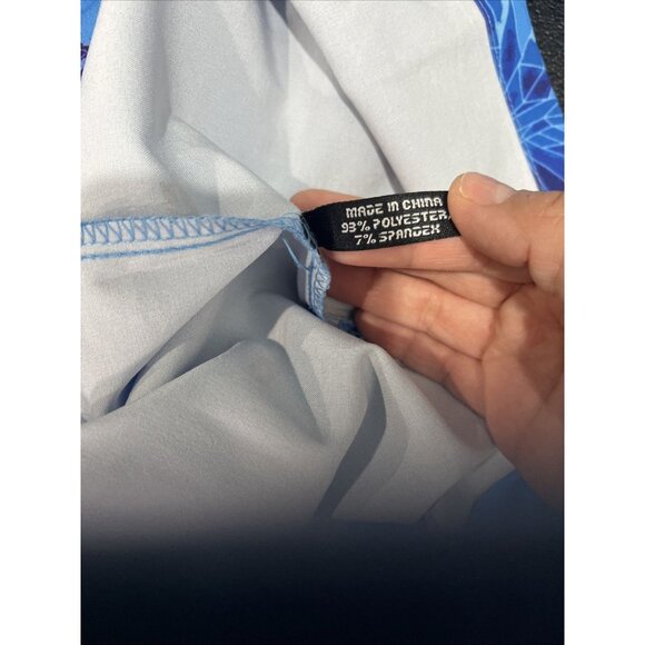 Retro Rifle Button Down Shirt Mens 3XL Blue The Palm Performance Golf Vacation - Picture 7 of 9